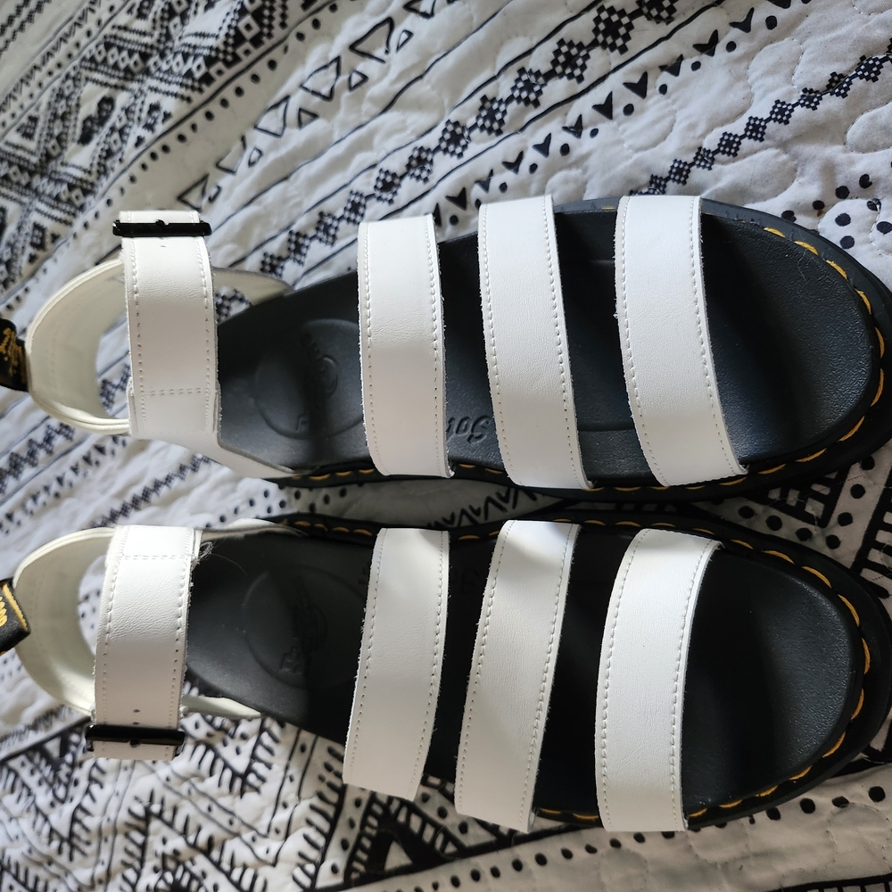 Dr. Martens White and Black Sandals